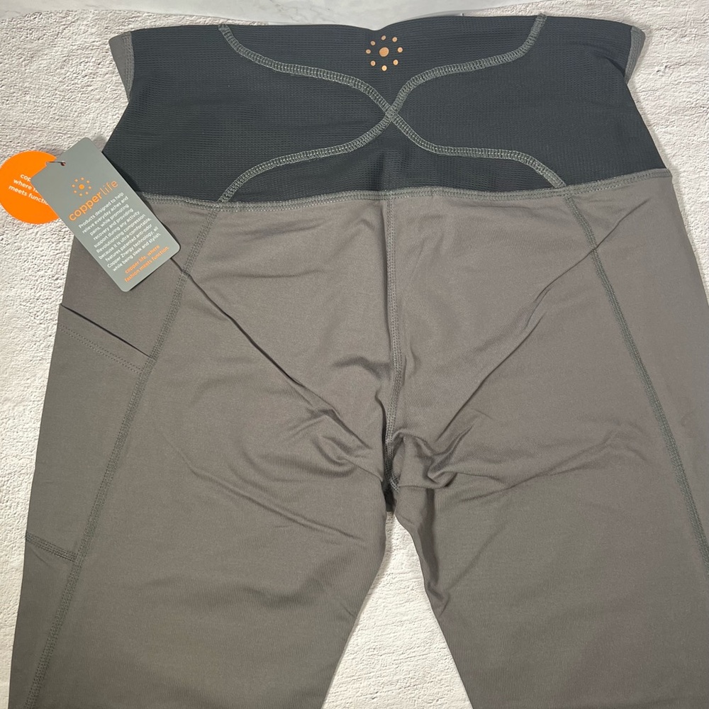 Copperlife Womens Gray Support Leggings Size L